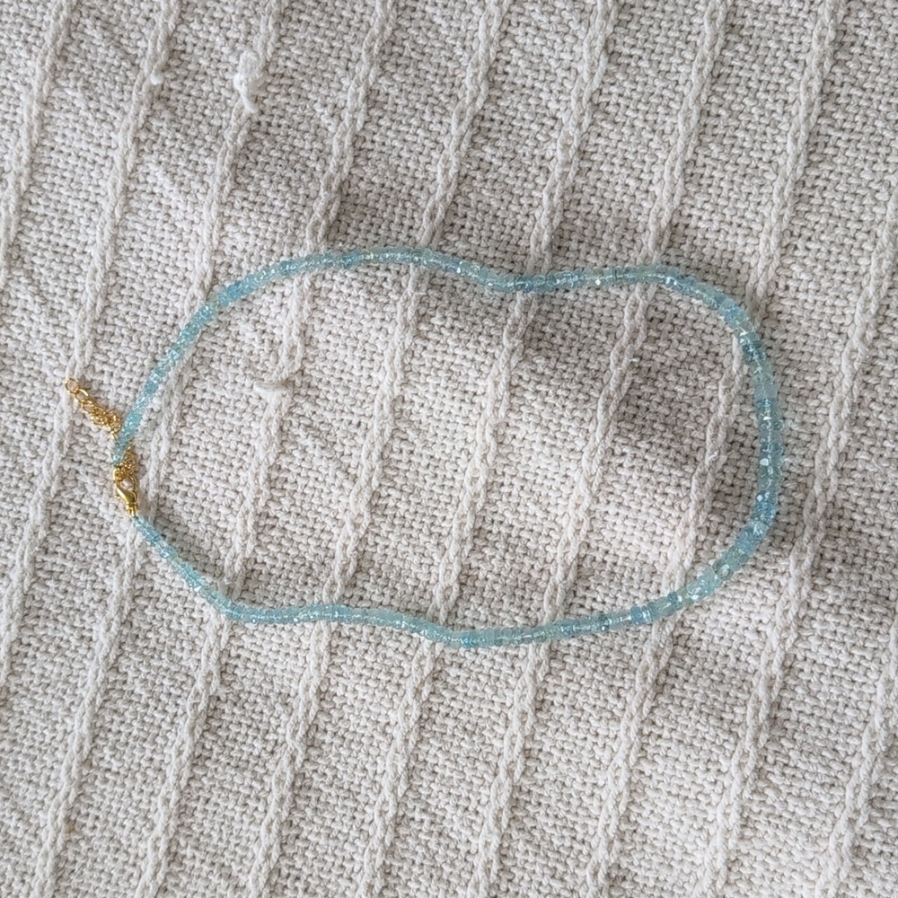 Anokhi Green Faceted Aquamarine Beaded Necklace